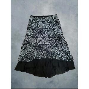 Vintage Y2K Whimsigoth Fairy Grunge Midi Skirt Size Medium Ruffle Flowy Witchy